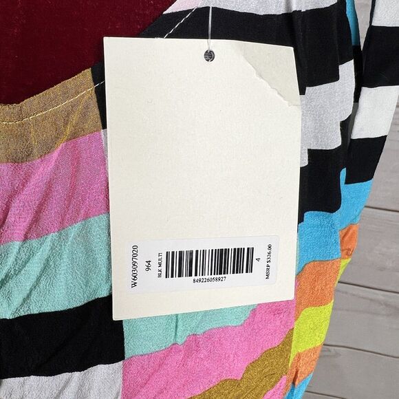 NWT Mara Hoffman Sleeveless Wrap Halter Striped Multicolor Maxi Dress Sz 4 - Picture 14 of 16